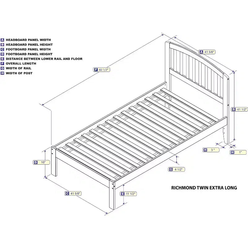 Lit plateforme avec tête de lit arquée et lattes en bois robustes, aucun sommier tapissier requis, 41,6"H