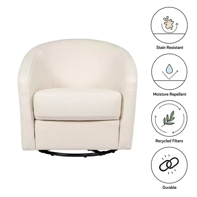 Fauteuil pivotant et inclinable avec rotation à 360°, assise rembourrée, 77,5 cm L x 78,7 cm P x 79,4 cm H