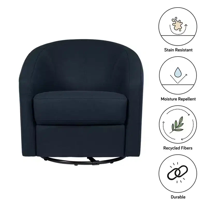 Fauteuil pivotant et inclinable avec rotation à 360°, assise rembourrée, 77,5 cm L x 78,7 cm P x 79,4 cm H