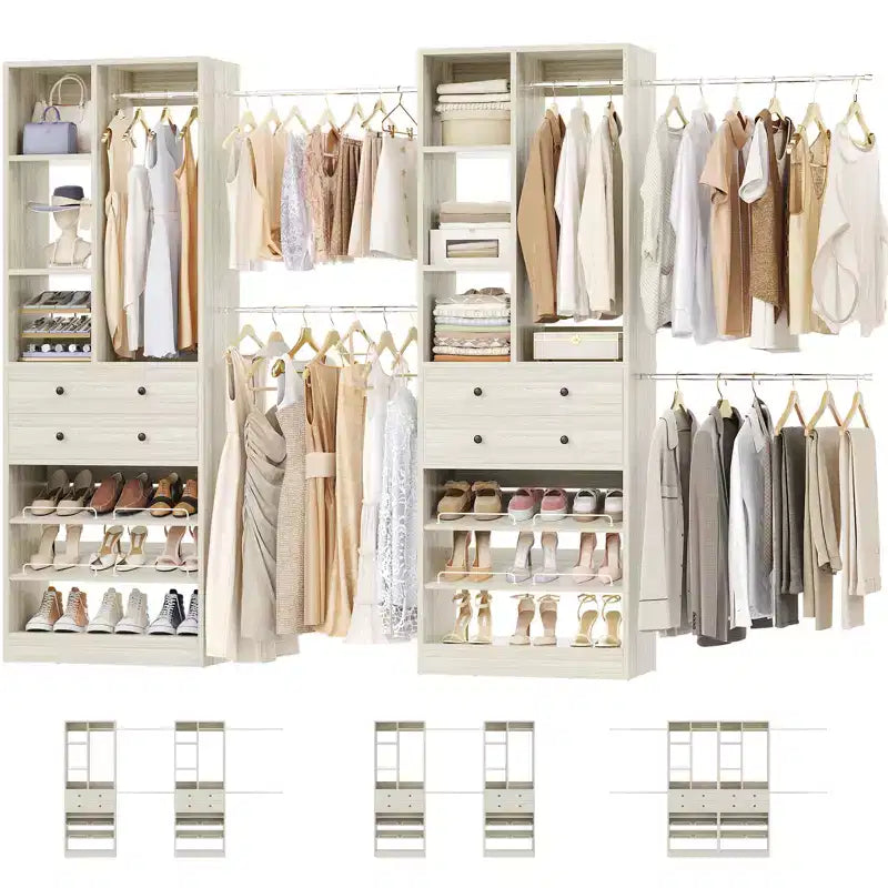 Organisateur de dressing, blanc et doré
