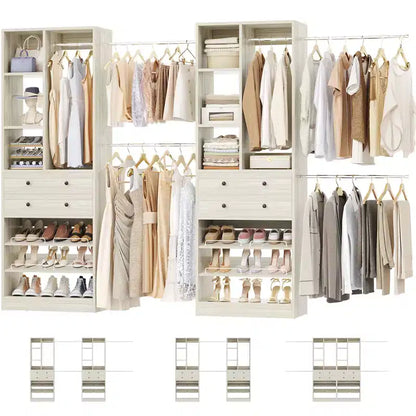 Organisateur de dressing, blanc et doré