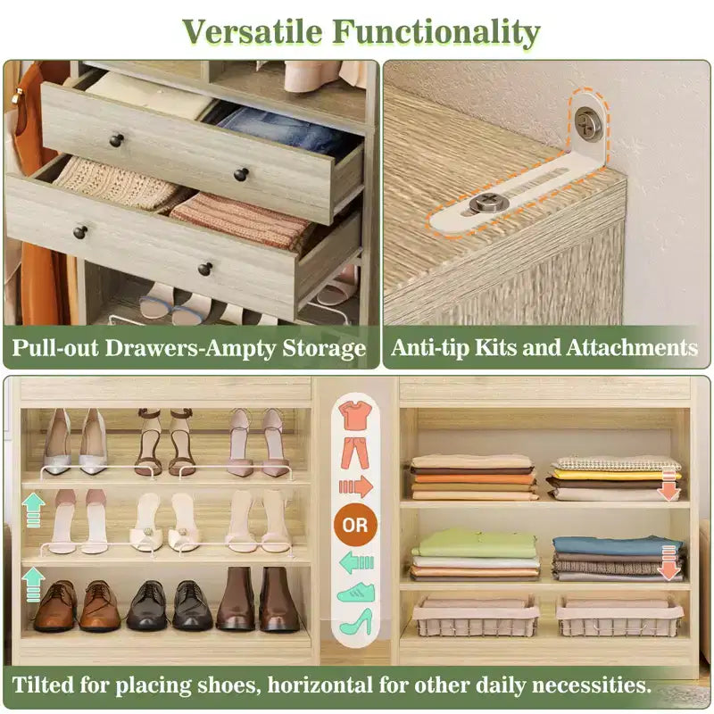 Organisateur de dressing, blanc et doré