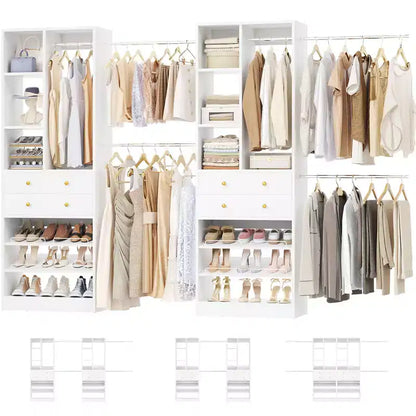 Organisateur de dressing, blanc et doré