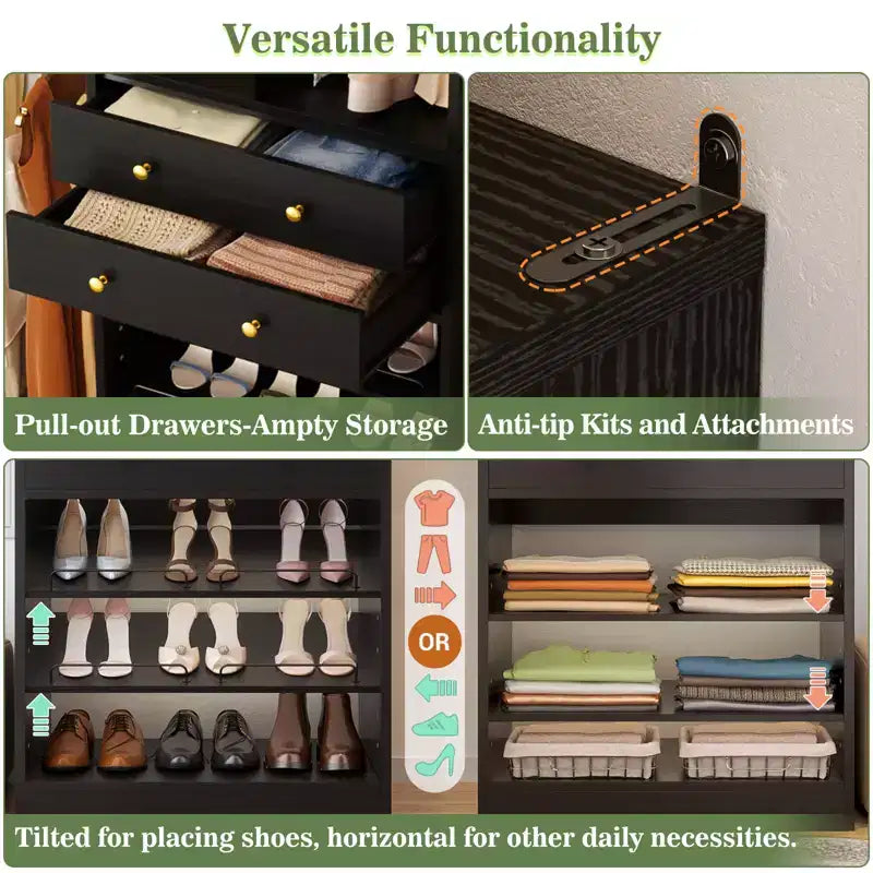 Organisateur de dressing, blanc et doré