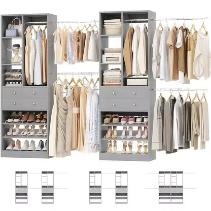 Organisateur de dressing, blanc et doré