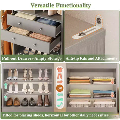 Organisateur de dressing, blanc et doré