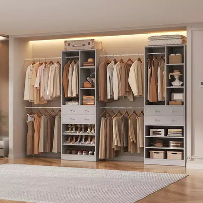 Organisateur de dressing, blanc et doré