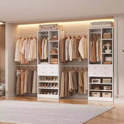 Organisateur de dressing, blanc et doré