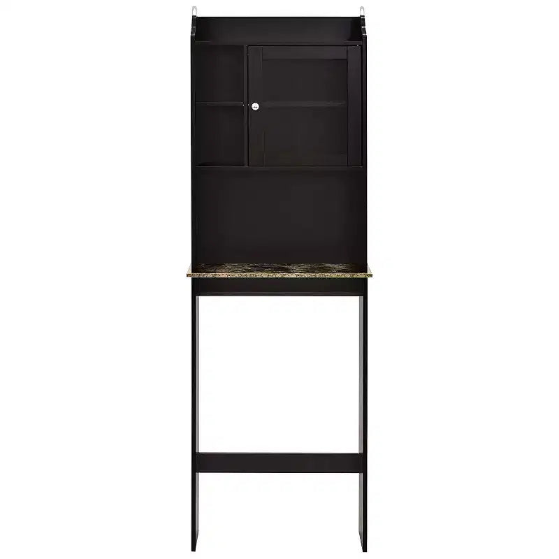 Bathroom Cabinet over Toilet, Bathroom Storage Cabinet with Glass Doors and Adjustable Shelves, over the Toilet Storage Cabinet