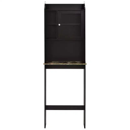 Bathroom Cabinet over Toilet, Bathroom Storage Cabinet with Glass Doors and Adjustable Shelves, over the Toilet Storage Cabinet