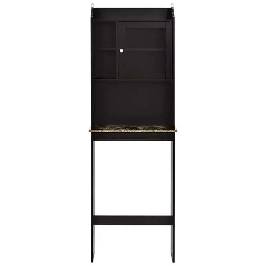 Bathroom Cabinet over Toilet, Bathroom Storage Cabinet with Glass Doors and Adjustable Shelves, over the Toilet Storage Cabinet