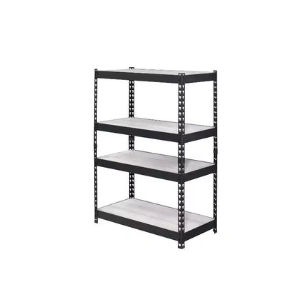 HomeStock 47 H. Black Wood Book Racks 5 with Tier Shelves