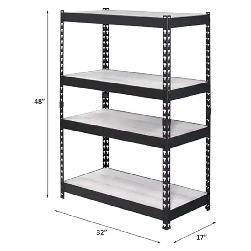 Bibliothèque à 5 étagères avec étagères réglables, cadre en métal noir et bois, 119 cm H x 81 cm L