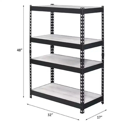 Bibliothèque à 5 étagères avec étagères réglables, cadre en métal noir et bois, 119 cm H x 81 cm L