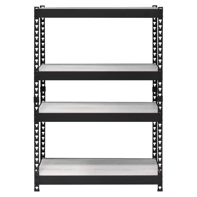 Bibliothèque à 5 étagères avec étagères réglables, cadre en métal noir et bois, 119 cm H x 81 cm L