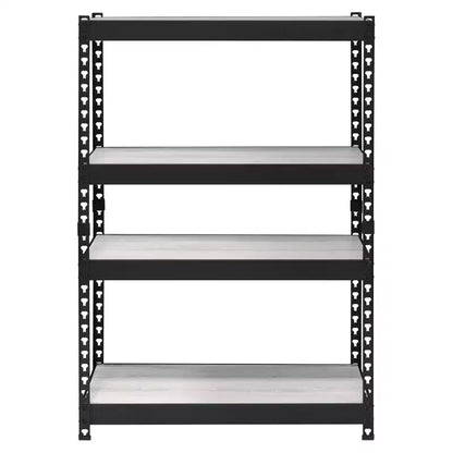 Bibliothèque à 5 étagères avec étagères réglables, cadre en métal noir et bois, 119 cm H x 81 cm L