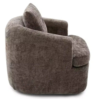 Fauteuil rond pivotant de 93 cm avec rotation à 360°, coussin double épaisseur et dossier capitonné