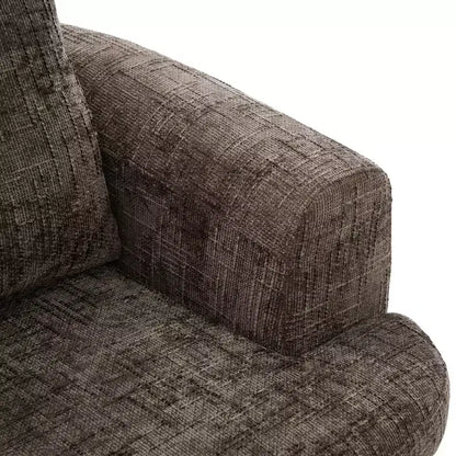 Fauteuil rond pivotant de 93 cm avec rotation à 360°, coussin double épaisseur et dossier capitonné