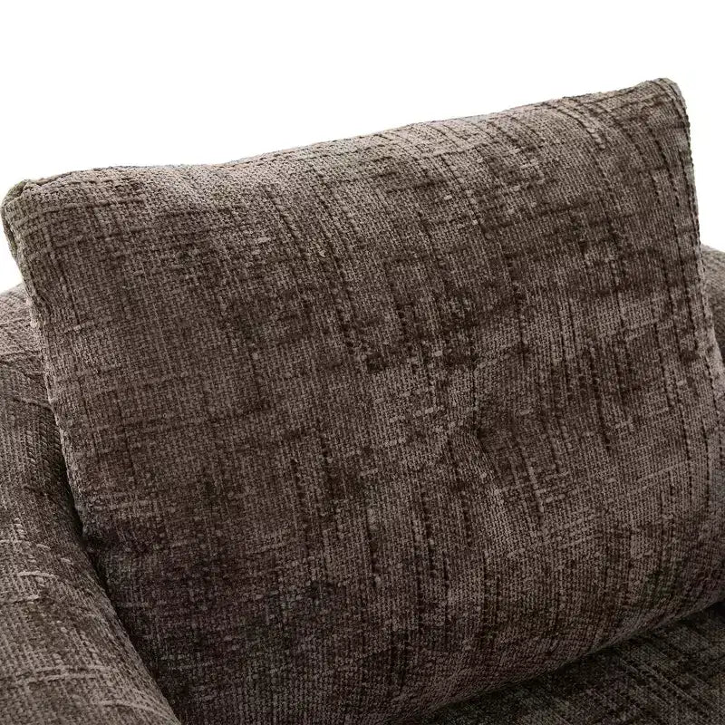 Fauteuil rond pivotant de 93 cm avec rotation à 360°, coussin double épaisseur et dossier capitonné