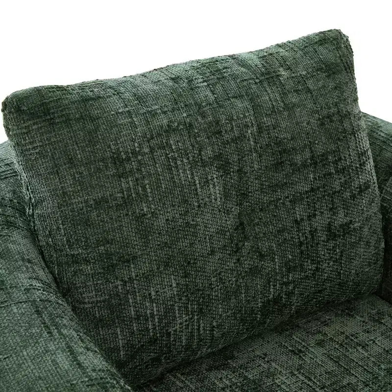 Fauteuil rond pivotant de 93 cm avec rotation à 360°, coussin double épaisseur et dossier capitonné