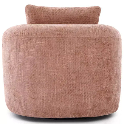 Fauteuil rond pivotant de 93 cm avec rotation à 360°, coussin double épaisseur et dossier capitonné