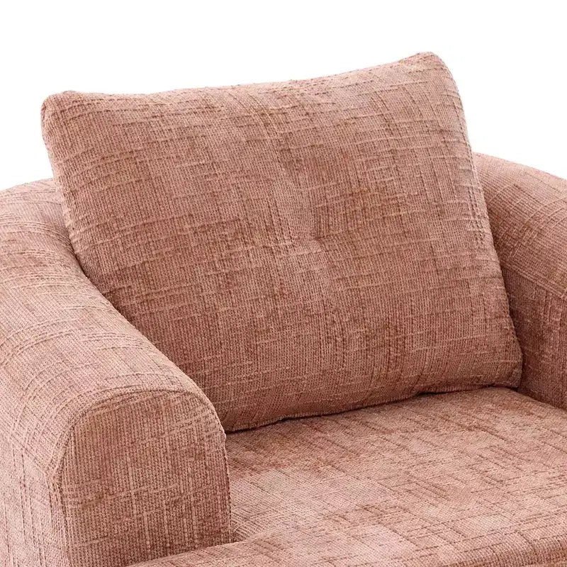 Fauteuil rond pivotant de 93 cm avec rotation à 360°, coussin double épaisseur et dossier capitonné