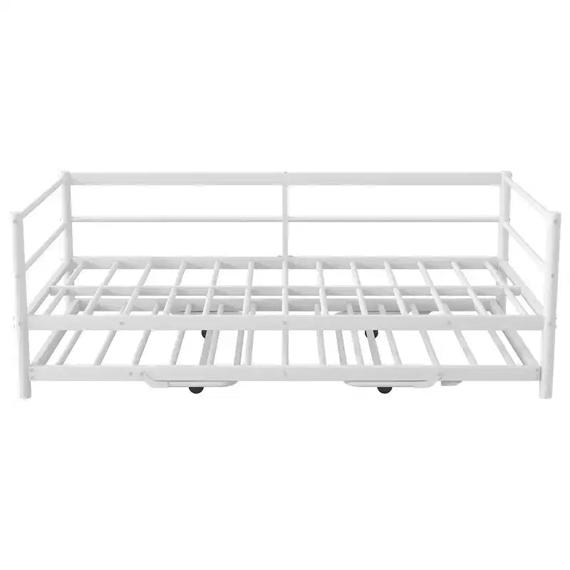 Lit de repos double en métal avec lit gigogne réglable, lit de repos double avec lumière LED et lit gigogne relevable