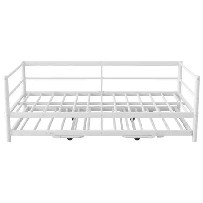 Lit de repos double en métal avec lit gigogne réglable, lit de repos double avec lumière LED et lit gigogne relevable