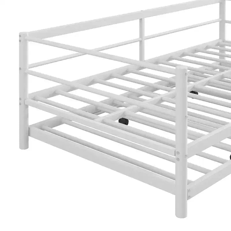 Lit de repos double en métal avec lit gigogne réglable, lit de repos double avec lumière LED et lit gigogne relevable