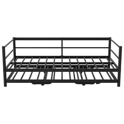 Lit de repos double en métal avec lit gigogne réglable, lit de repos double avec lumière LED et lit gigogne relevable