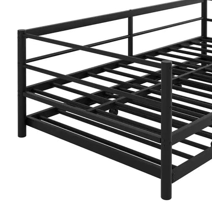 Lit de repos double en métal avec lit gigogne réglable, lit de repos double avec lumière LED et lit gigogne relevable