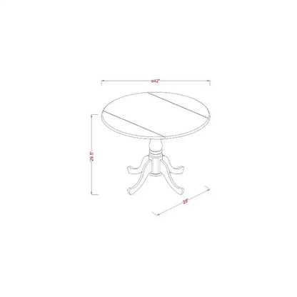 Table à manger ronde avec 2 fauteuils rembourrés, lin blanc et bois massif, diamètre 42 pouces