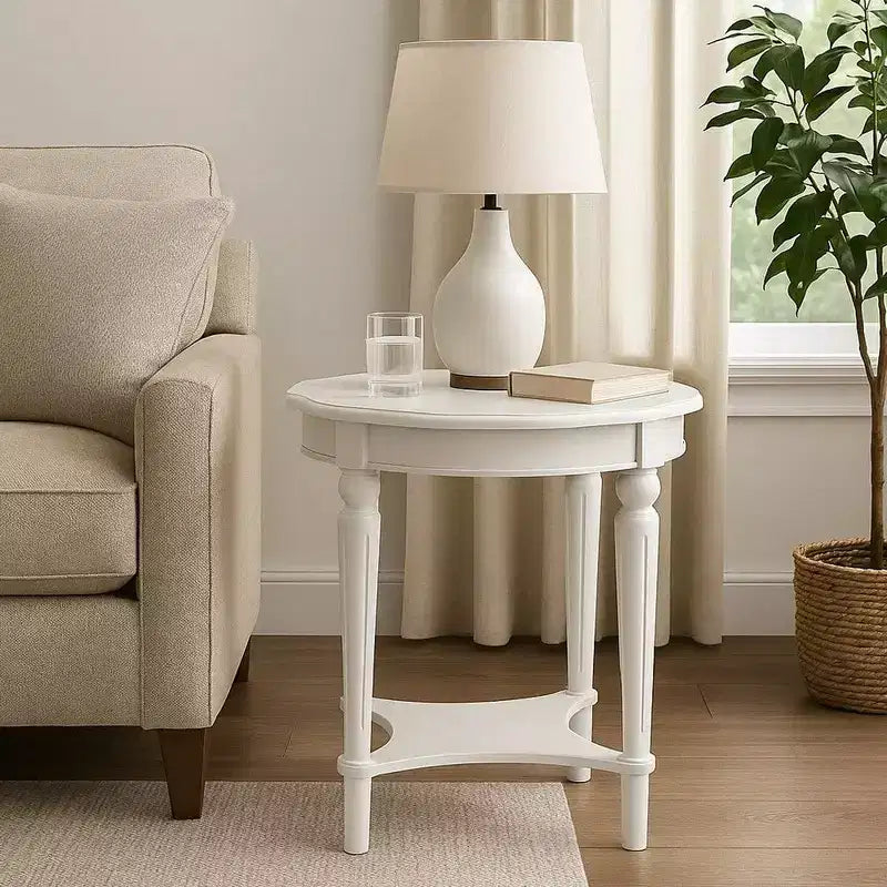 Royal Hampton End Table with Carved Details, Cherry Brown