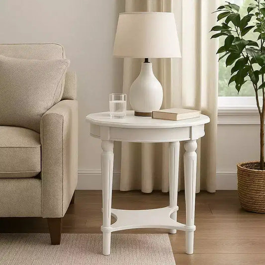 Royal Hampton End Table with Carved Details, Cherry Brown