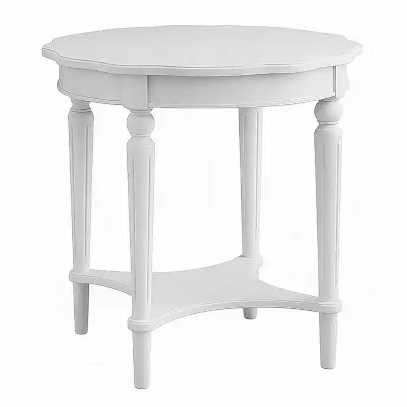 Table d'appoint rectangulaire avec tablier sculpté et détails de palmettes, finition brun cerise, 76 cm L x 66 cm P x 61 cm H