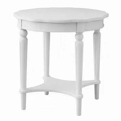 Table d'appoint rectangulaire avec tablier sculpté et détails de palmettes, finition brun cerise, 76 cm L x 66 cm P x 61 cm H