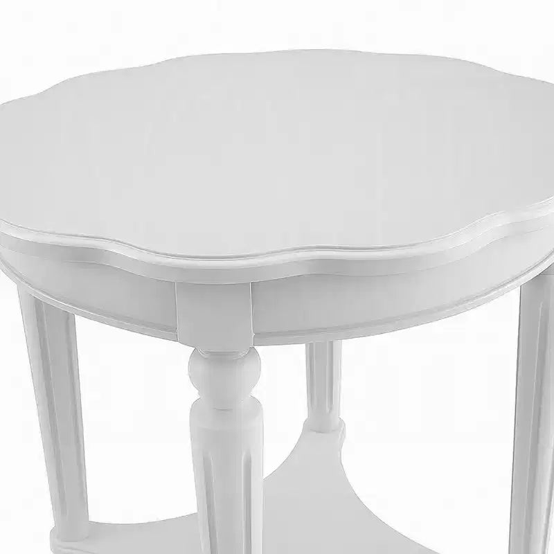 Table d'appoint rectangulaire avec tablier sculpté et détails de palmettes, finition brun cerise, 76 cm L x 66 cm P x 61 cm H
