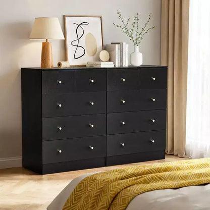 Commode à 5 tiroirs avec dispositif anti-basculement, glissières métalliques lisses, noire, 66 cm (l) x 91 cm (H)