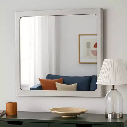 Royal Hampton Dresser Mirror, 40 Inch White Oak Rubberwood, Beveled Edge