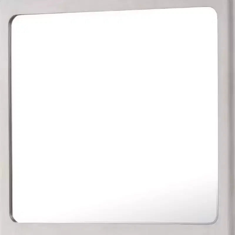 Miroir de commode rectangulaire, 40" en chêne blanc et bois d'hévéa avec bord biseauté, fixation murale