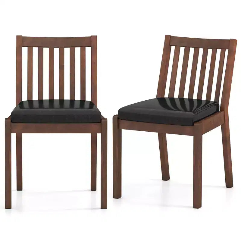 Costway Dining Chair Set of 2/4 PU Leather Upholstered Kitchen Armless Chairs Espresso