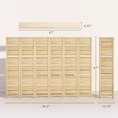 Séparateur de pièce pliant en bois à 6 panneaux et 3 étagères de 170 cm de haut pour chambre à coucher