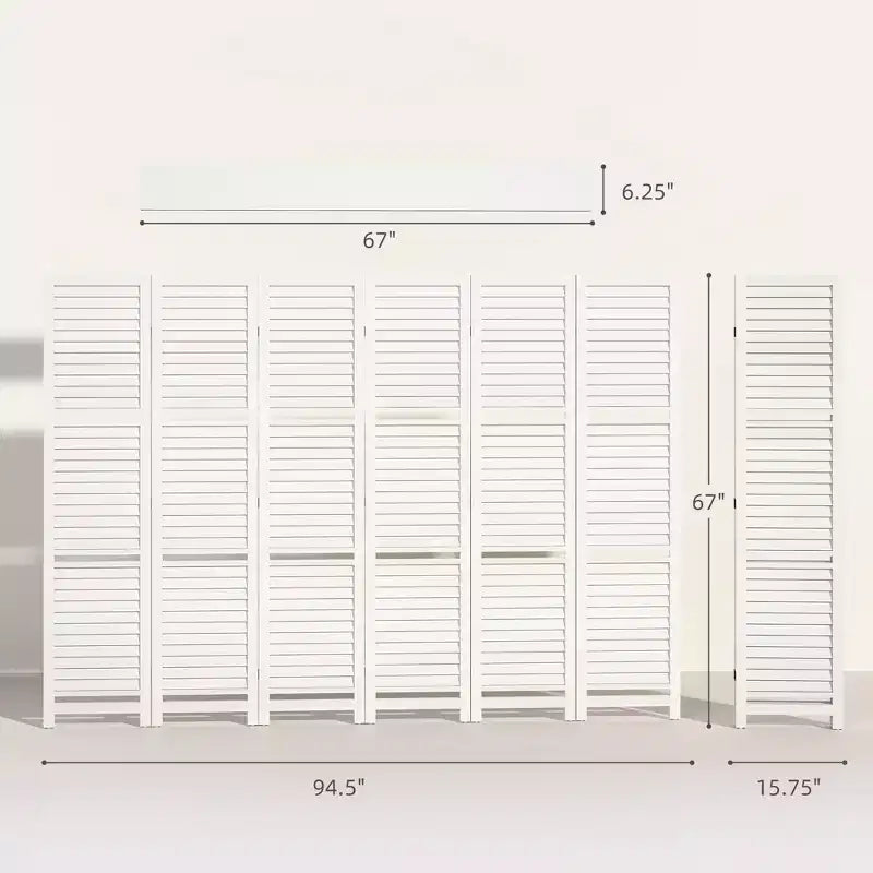 Séparateur de pièce pliant en bois à 6 panneaux et 3 étagères de 170 cm de haut pour chambre à coucher