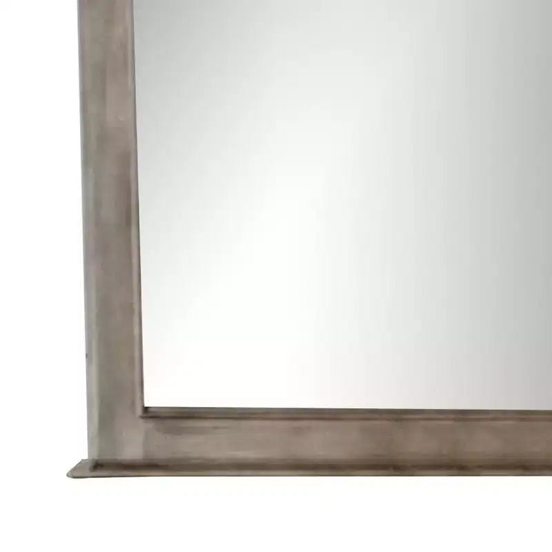 Miroir de coiffeuse avec moulure décorative, finition chêne vieilli