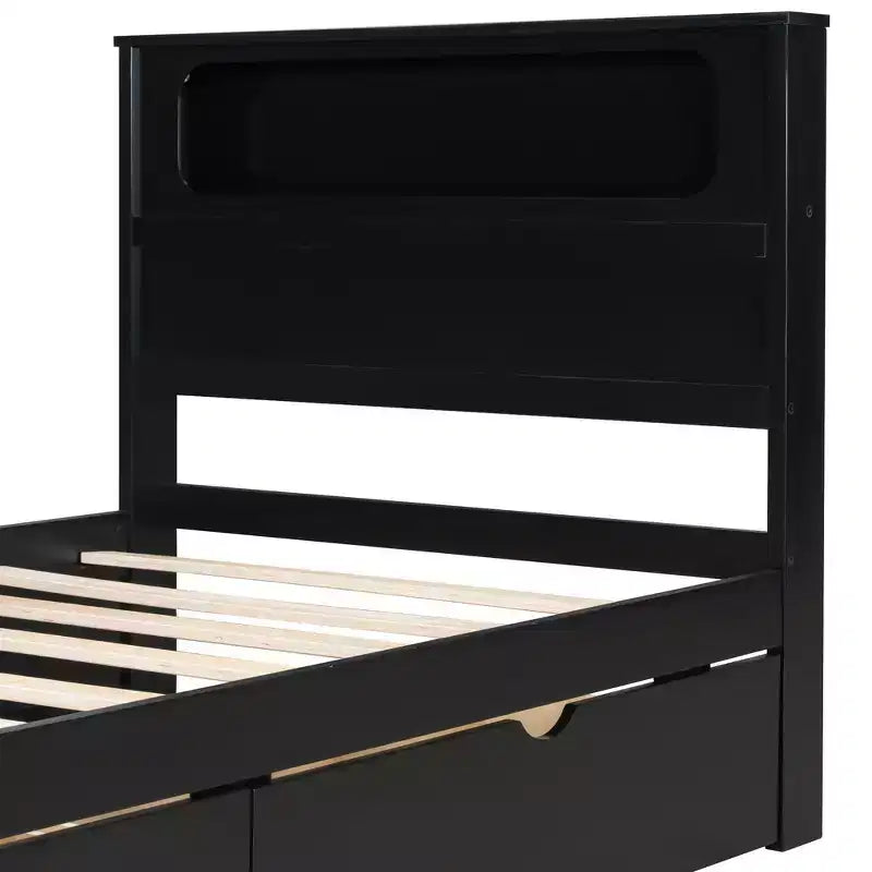 Lit plateforme jumeau avec bureau