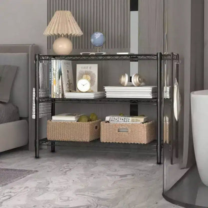 3 - Étagère métallique réglable Étagère de rangement en fil métallique Unité d'étagères Affichage Rangement Bureau Cuisine Chambre Salle de bain Buanderie