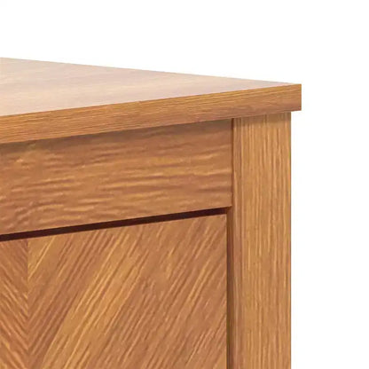 Bahut de rangement à 4 portes Chevron en Noyer Ambre, étagères réglables, 58,4"L x 15,7"P x 30"H