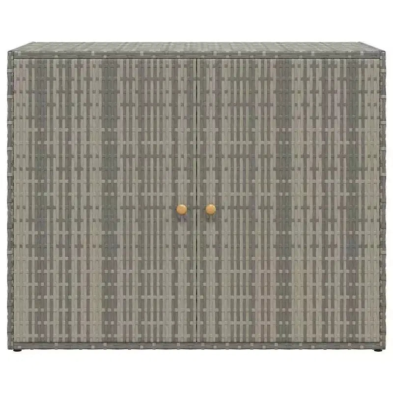Armoire de rangement d'extérieur avec double portes, en poly rotin, 56 cm l x 99 cm H, noir et gris