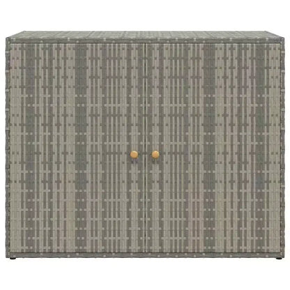 Armoire de rangement d'extérieur avec double portes, en poly rotin, 56 cm l x 99 cm H, noir et gris