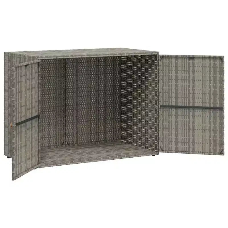 Armoire de rangement d'extérieur avec double portes, en poly rotin, 56 cm l x 99 cm H, noir et gris